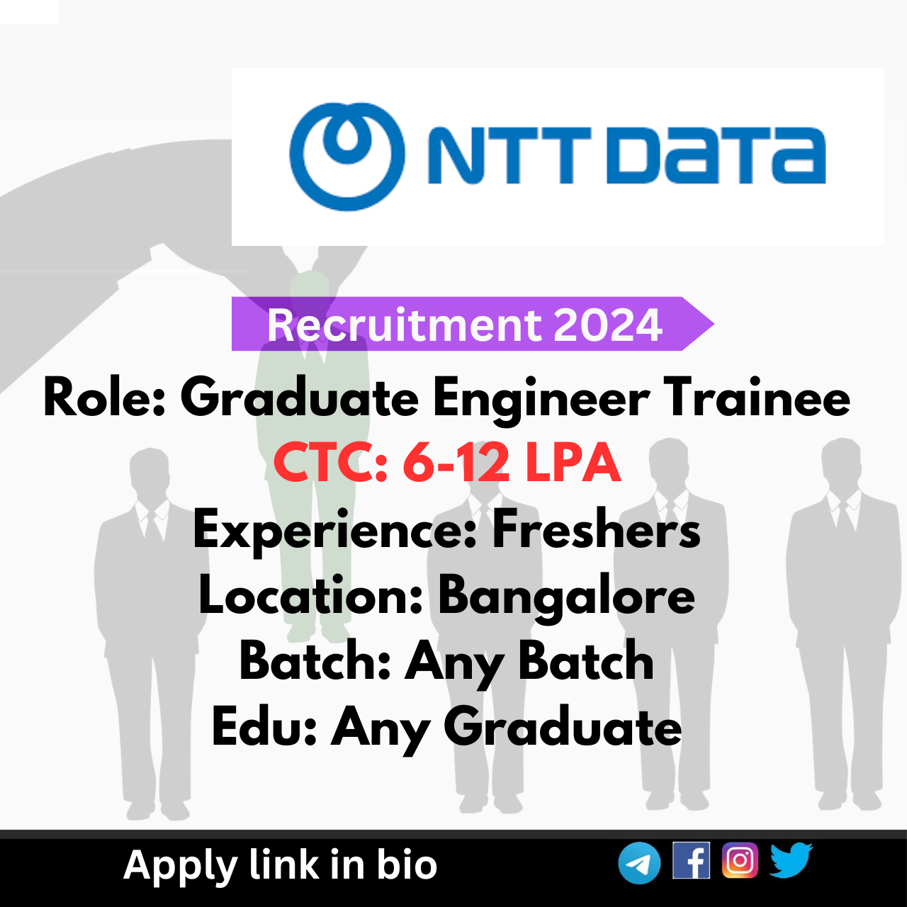 NTT Data Recruitment 2024 for Graduate Engineer Trainee Bangalore 6