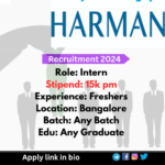 Harman Recruitment 2024