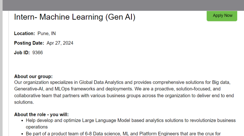 Seagate Hiring Intern- Machine Learning (Gen AI)