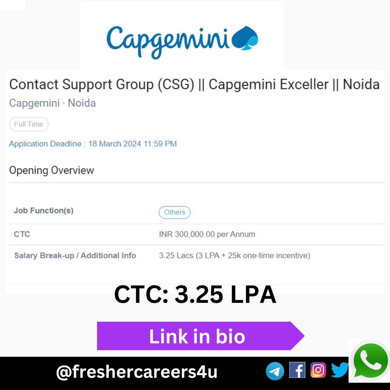 Capgemini Freshers Recruitment 2024