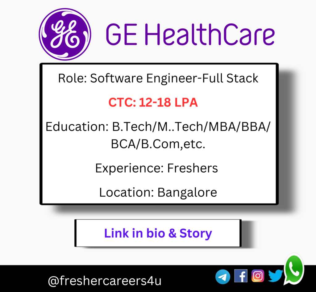 GE Healthcare Recruitment 2024