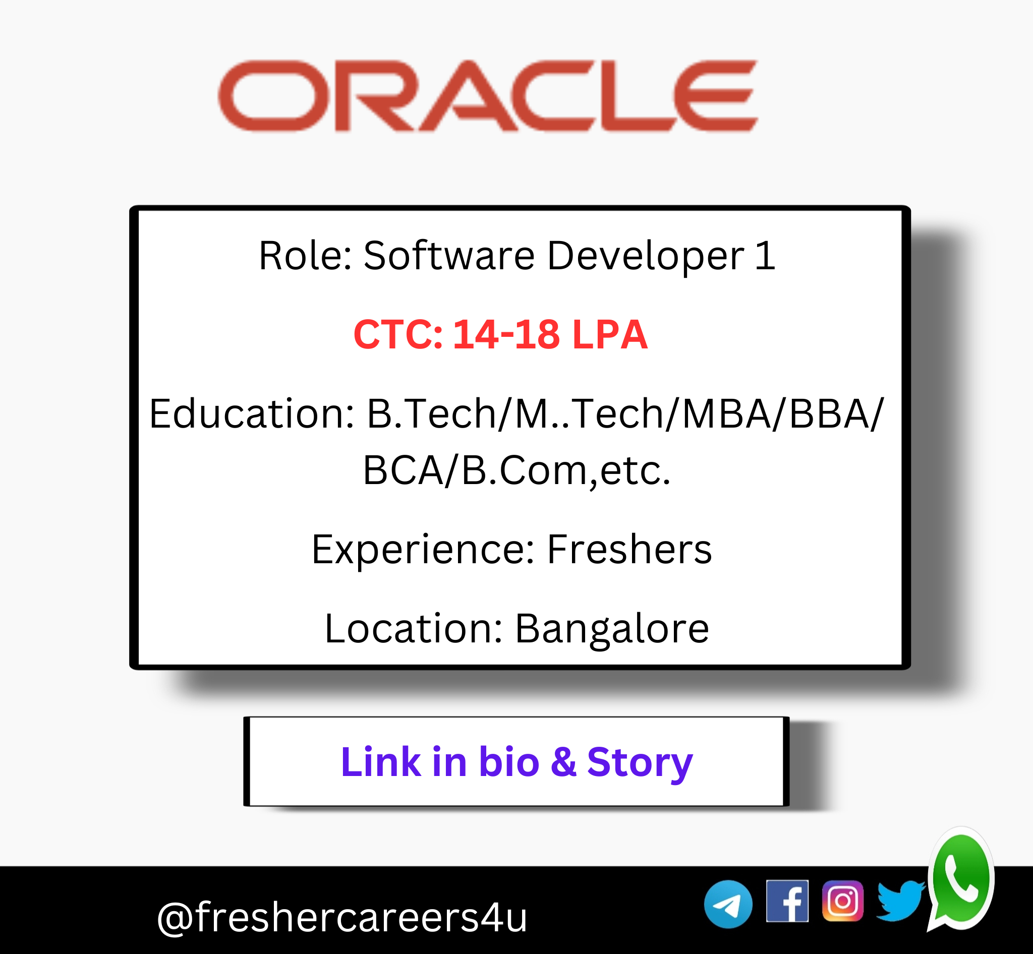 Oracle Recruitment 2024