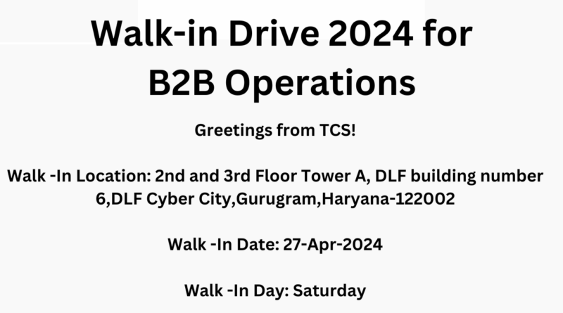 TCS Walk-in Drive 2024