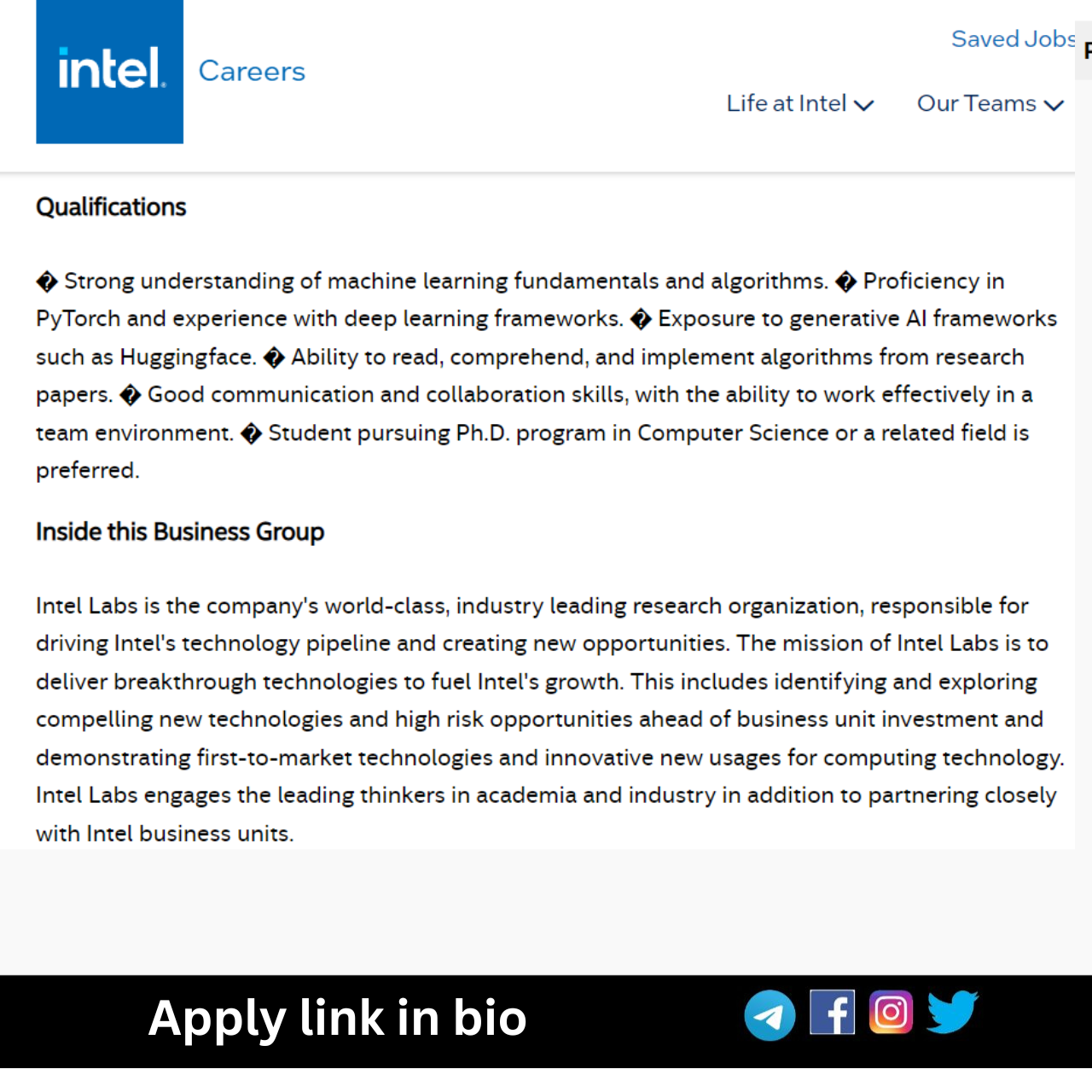 Intel Freshers Recruitment 2024