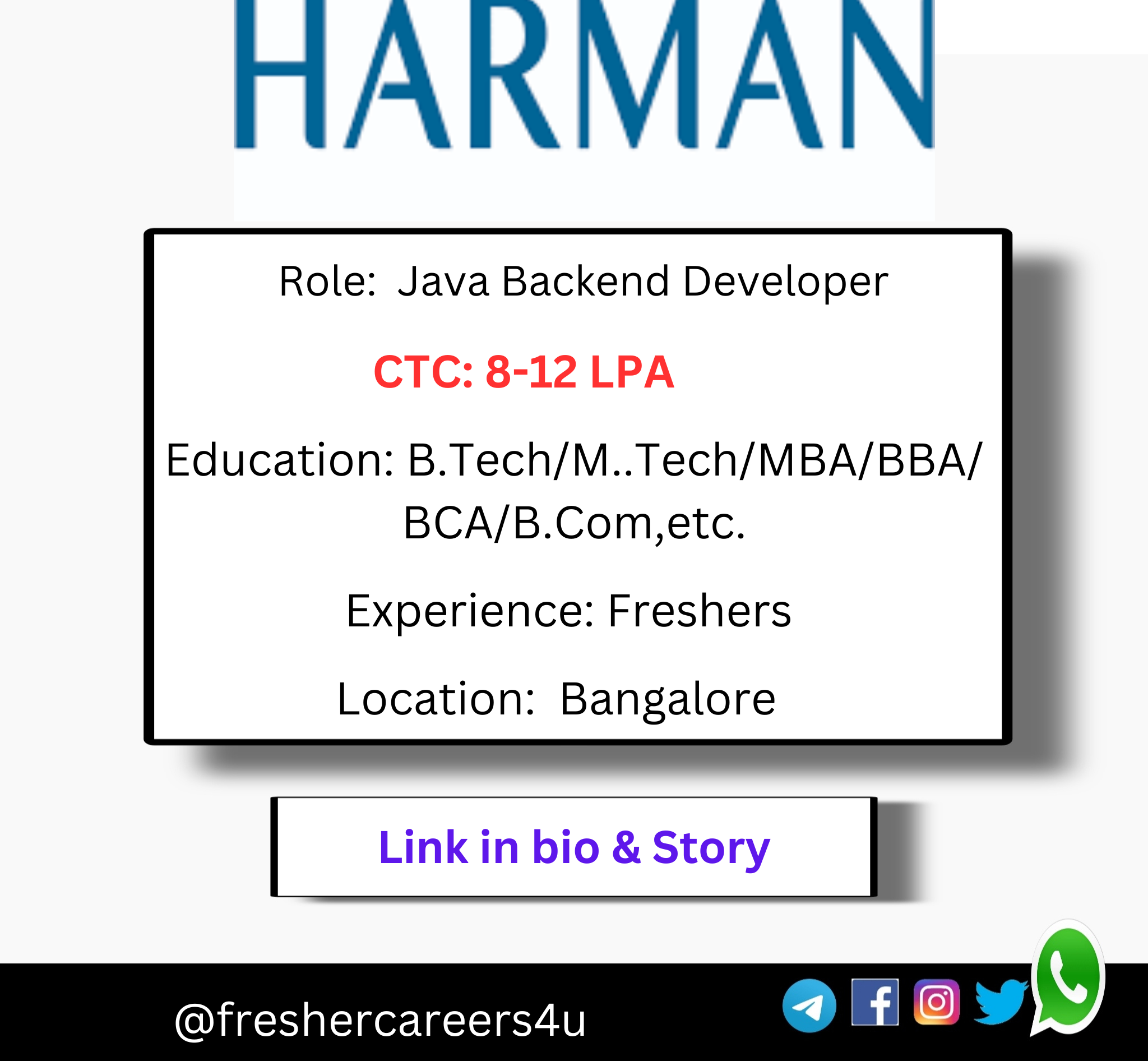 Harman Recruitment 2024