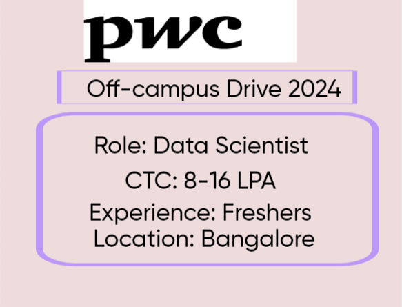 PWC Off-campus Drive 2024