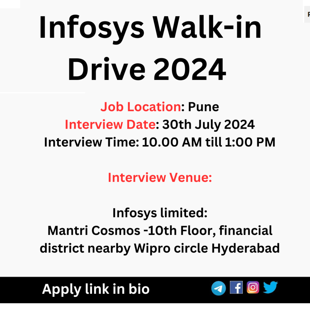 Infosys Walk-in Drive 2024