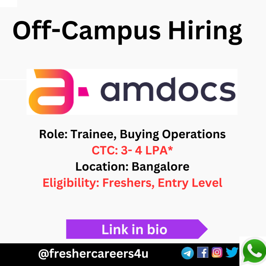 Amdocs Recruitment 2024