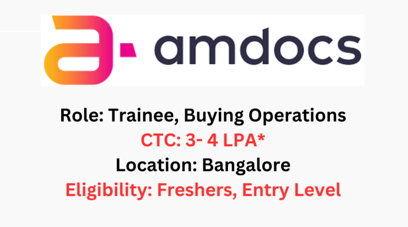 Amdocs Recruitment 2024