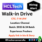 HCL Walk-in Drive 2024 for freshers