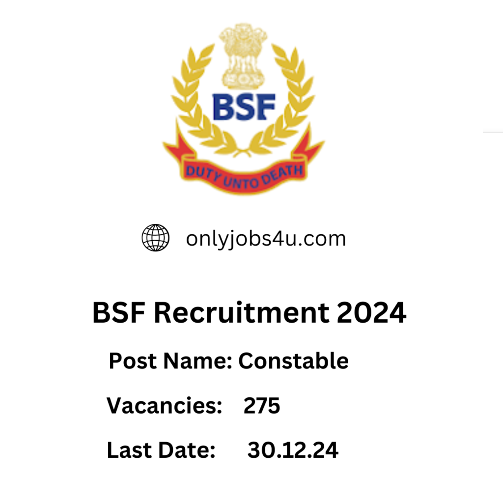 BSF Sports Quota Recruitment 2024