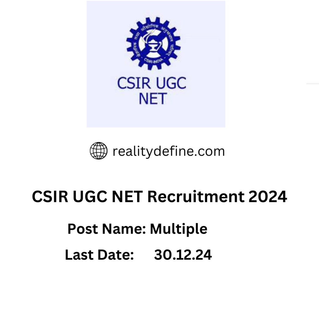 NTA CSIR UGC NET December Recruitment 2024