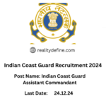 Indian Coast Guard Assistant Commandant Recruitment 2024