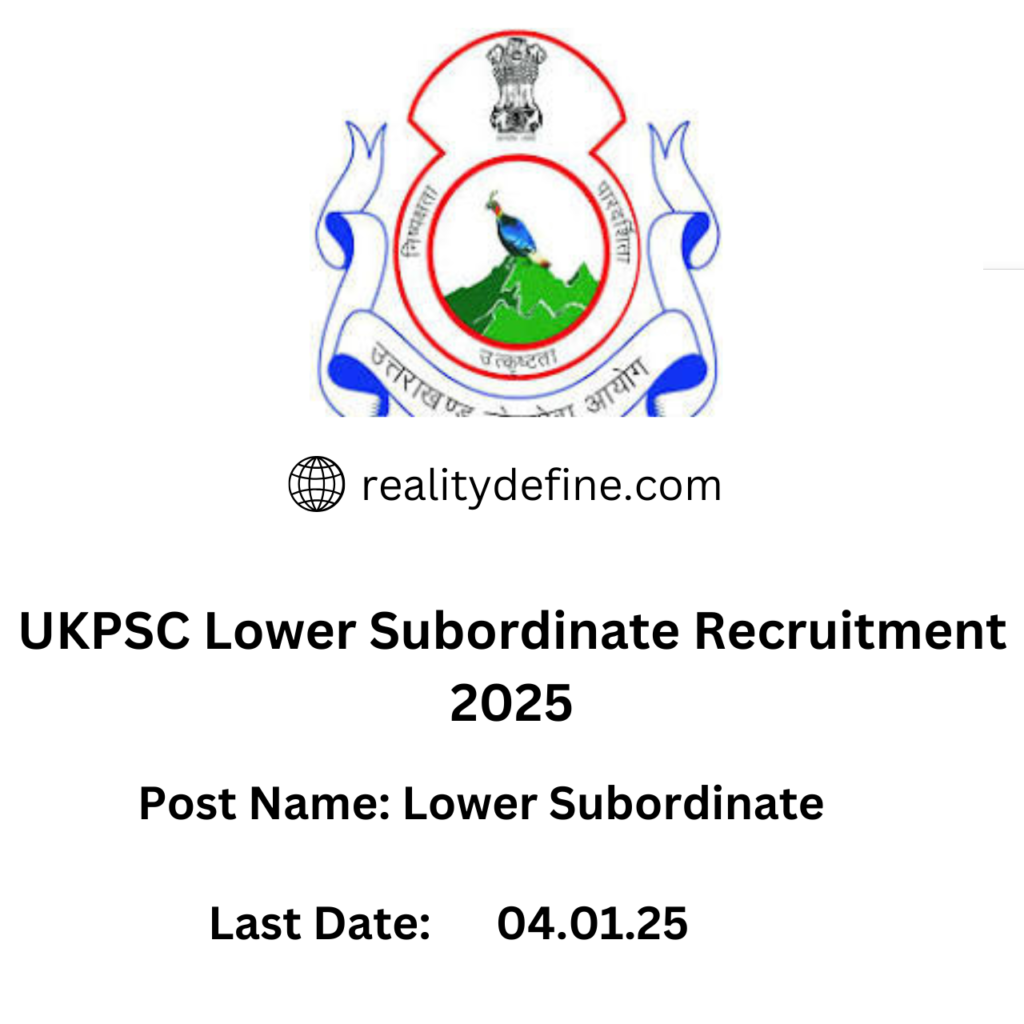 UKPSC Lower Subordinate Recruitment 2025