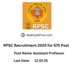 RPSC Assistant Professor Recruitment 2024