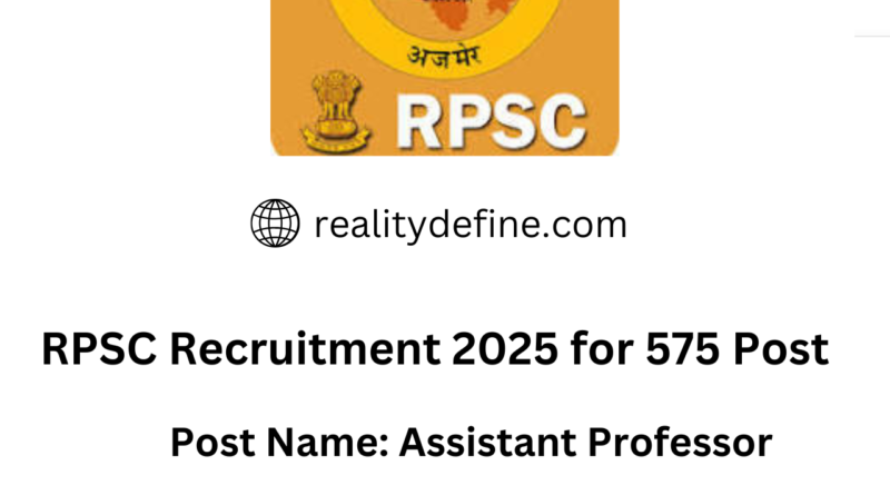 RPSC Assistant Professor Recruitment 2024