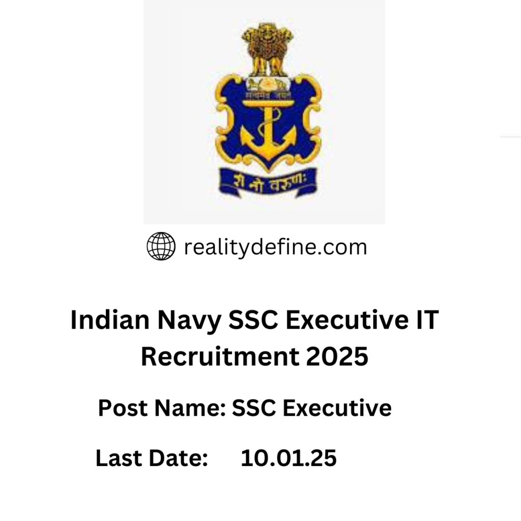 Indian Navy SSC Executive IT Recruitment 2025