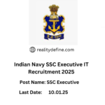 Indian Navy SSC Executive IT Recruitment 2025