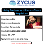 Zycus Hiring HR Intern-Talent Acquisition