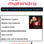 Tech Mahindra looking for freshers