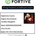 FORTIVE Off-campus Hiring 2025 - Software Intern