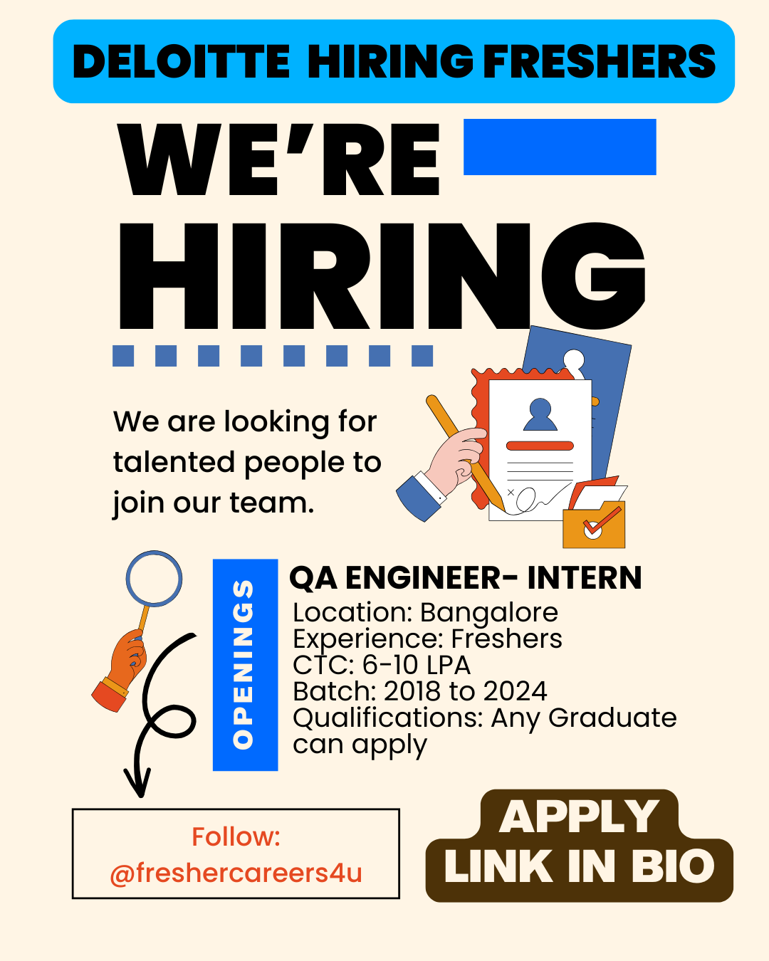 Deloitte Freshers Recruitment 2025 hiring QA Engineer Intern