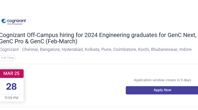 Cognizant Off-Campus hiring for 2025