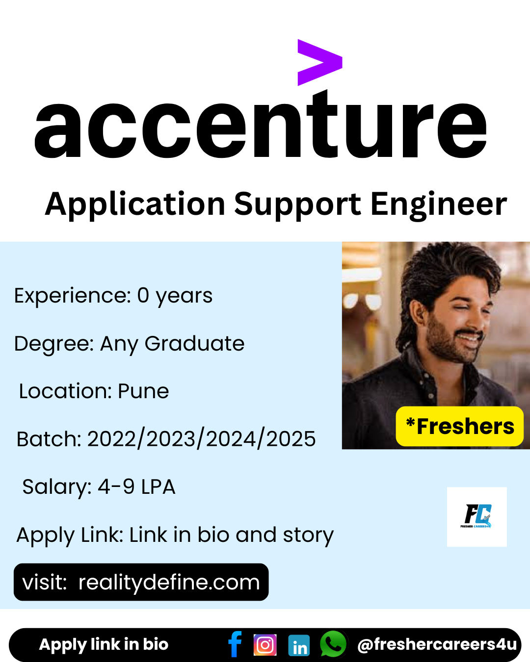 Accenture Off-Campus 2025 hiring freshers for Application Support Engineer