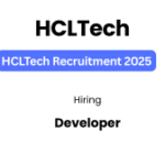 HCLTech Bulk Hiring 2025 hiring for Developer