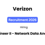 Verizon Engineer II Network Data Analysis Job 2026