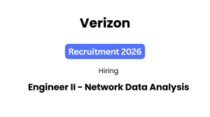 Verizon Engineer II Network Data Analysis Job 2026