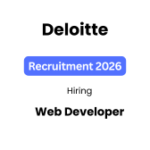 Deloitte is hiring Web Developer 2026