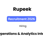 Rupeek Operations & Analytics Intern Recruitment 2026