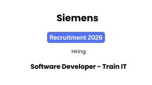 Siemens Recruitment 2026 | Software Developer – Train IT