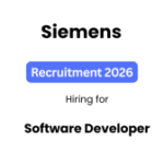 Siemens Software Developer Recruitment 2026