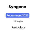 Syngene Associate Recruitment 2026
