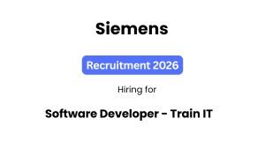 Siemens Software Developer - Train IT Recruitment 2026