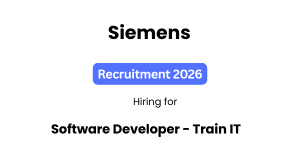 Siemens Software Developer - Train IT Recruitment 2026